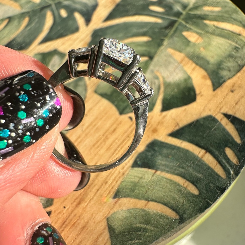 CARAT.cc 3 Carat Radiant Trilogy Ring with 9k White Gold - $500 - Picture 4 of 5